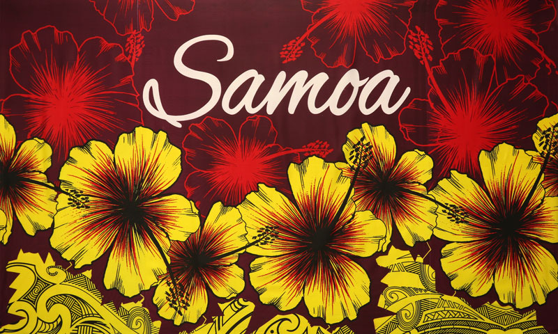 Hibiscus Samoa Polyester Sarong | Islands Fabric