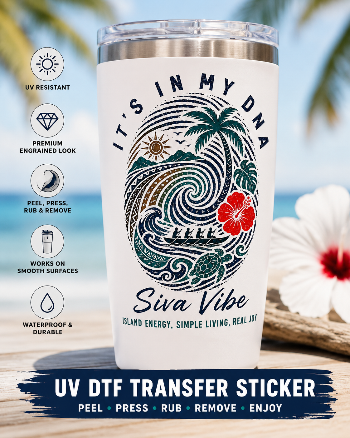 Island DNA UV DTF Transfer Sticker