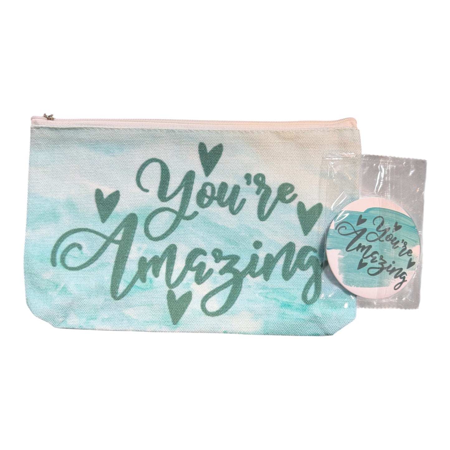 Siva Vibe “Share the Aloha” Canvas Makeup Bag w mirror