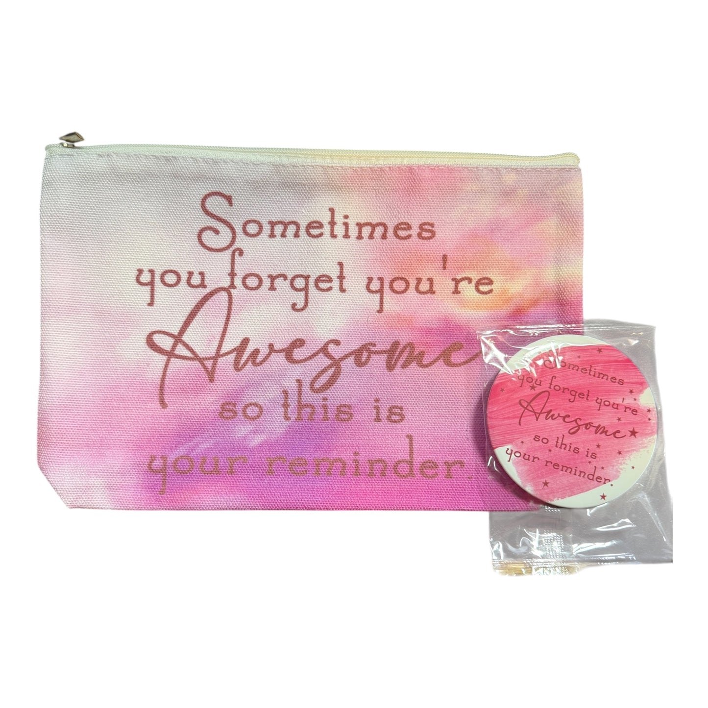 Siva Vibe “Share the Aloha” Canvas Makeup Bag w mirror