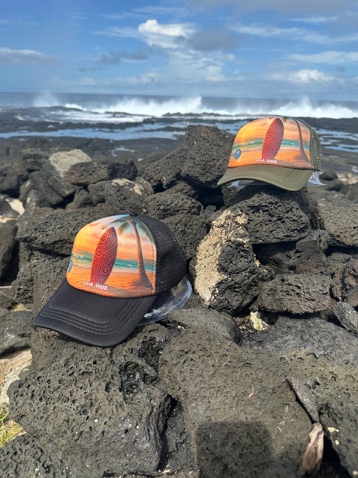 Beach Trucker Hat – Sunset Mana Polynesian Surf Style Foam Cap | Siva Vibe