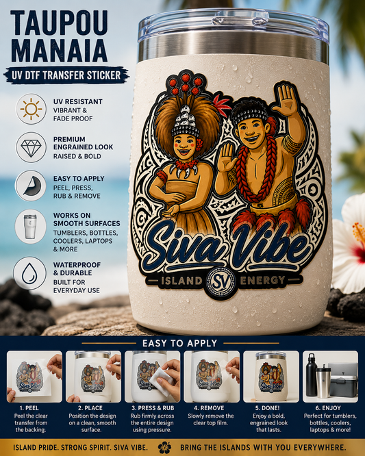 Taupou & Manaia UV DTF Transfer Sticker
