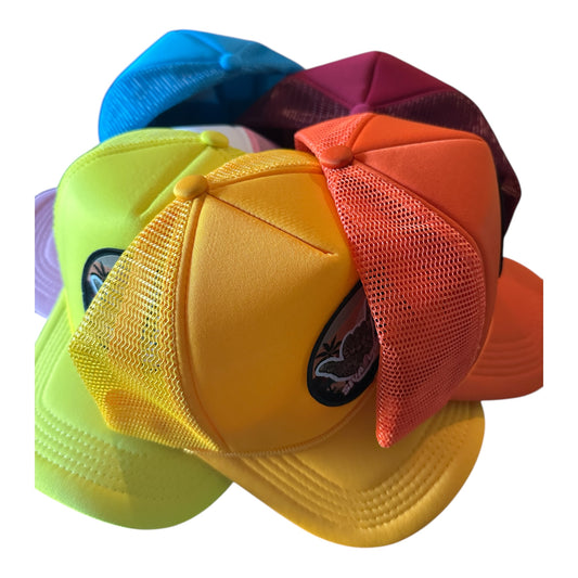 Shaka Mystery Color foam trucker hat by Siva Vibe — a surprise beach-style hat with island vibes in every order